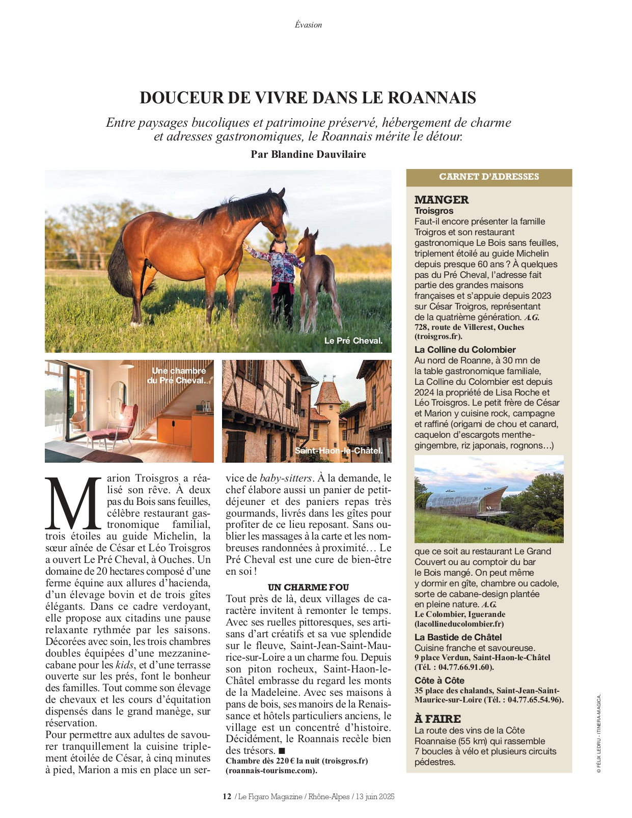Le Figaro Magazine - Rhône-Alpes PRE CHEVAL OUCHE